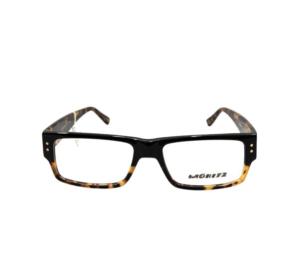 eyeglasses moritz men rectangular shape black and brown havana bicolor acetate