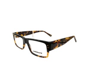 eyeglasses moritz men rectangular shape black and brown havana bicolor acetate