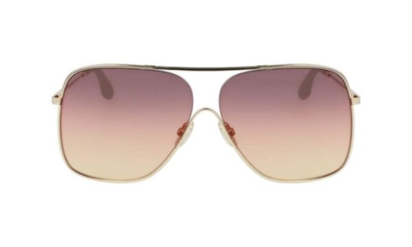 sunglasses victoria beckham aviator shape gold metal shape gradient purple lenses uv protection