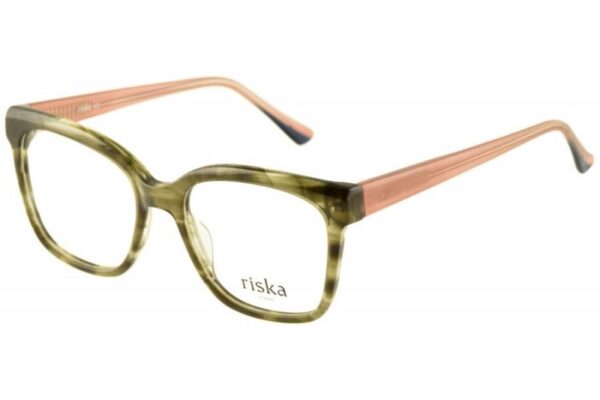 eyeglasses riska women square shape slightly butterfly olive green acetate pink temples