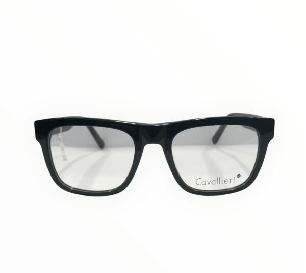 eyeglasses cavallieri men women unisex square shape black acetate