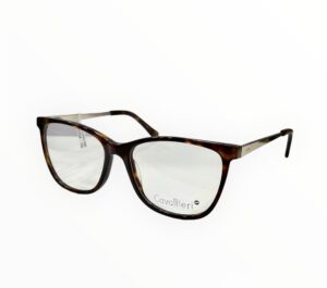 eyeglasses cavallieri women butterfly shape brown havana acetate gold metal temples