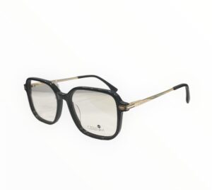 eyeglasses cavallieri women square shape black acetate gold metal temples