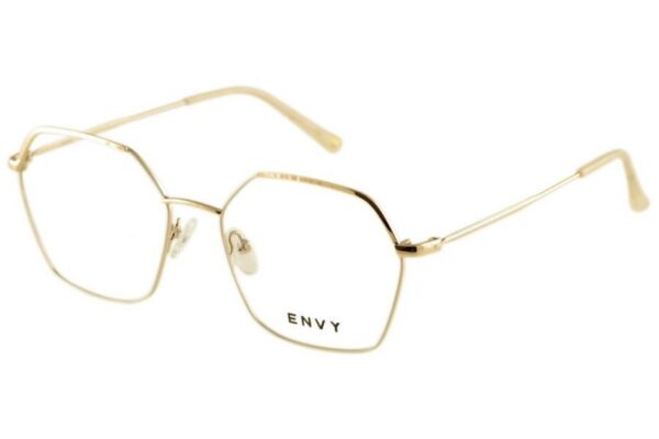 eyeglasses envy polygonal shape women gold and white metal frame