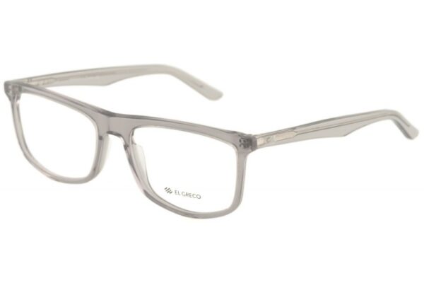 eyeglasses el greco men square shape crystal grey acetate