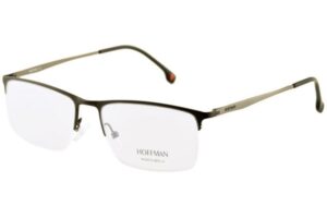 eyeglasses hoffman men rectangular shape black metal frame gun metal temples