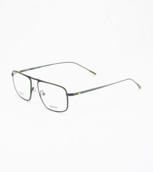 eyeglasses woodys barcelona men rectangular shape titanium frame black color olive green temples