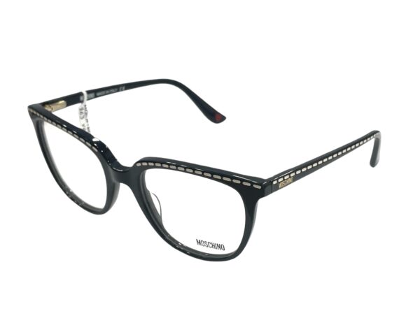 eyeglasses moschino women slightly butterfly shape black acetete white details