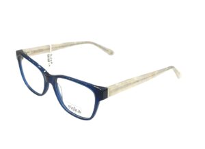 eyeglasses riska butterfly shape blue acetate white temples