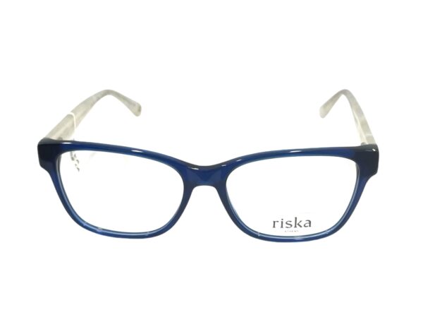 eyeglasses riska butterfly shape blue acetate white temples