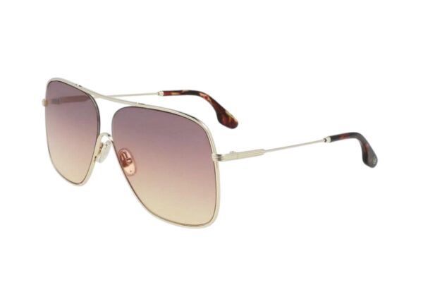 sunglasses victoria beckham aviator shape gold metal shape gradient purple lenses uv protection