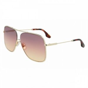 sunglasses victoria beckham aviator shape gold metal shape gradient purple lenses uv protection