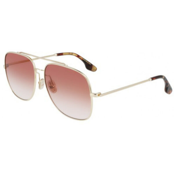 sunglasses victoria beckham women aviator shape gold metal frame gradient brown lenses