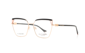 eyeglasses ana hickmann women butterfly shape acetate and metal mixed frame gold and black color