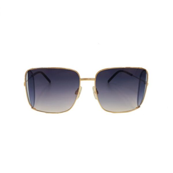 sunglasses hickmann women square shape gold metal frame gradient blue lenses uv protection