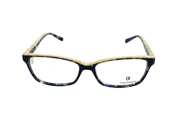 eyeglasses charmossas women butterfly shape blue-brown tortoise shell acetate beige details