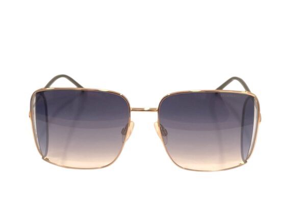 sunglasses hickmann women square shape gold metal frame gradient blue lenses uv protection