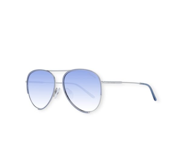 sunglasses hickmann women aviator shape silver metal frame gradient blue lenses uv protection