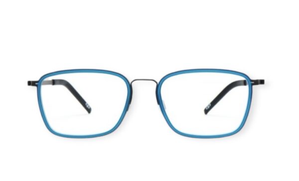 eyeglasses kypers men square shape titanium frame blue color grey bridge and temples