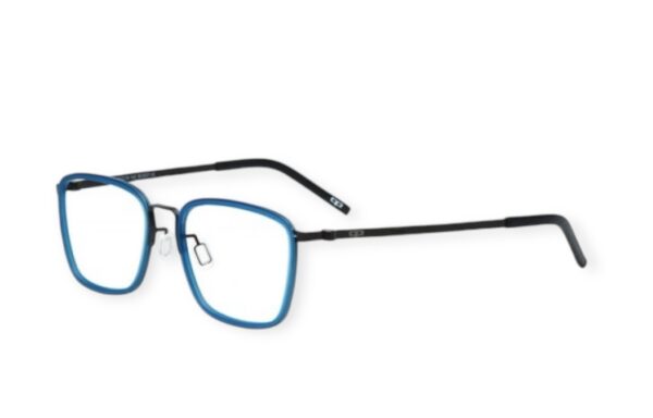 eyeglasses kypers men square shape titanium frame blue color grey bridge and temples