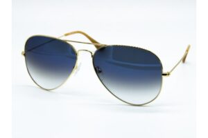 sunglasses 3guys men women unisex aviator shape gold metallic frame gradient blue mineral glass lenses antireflective coat uv protection