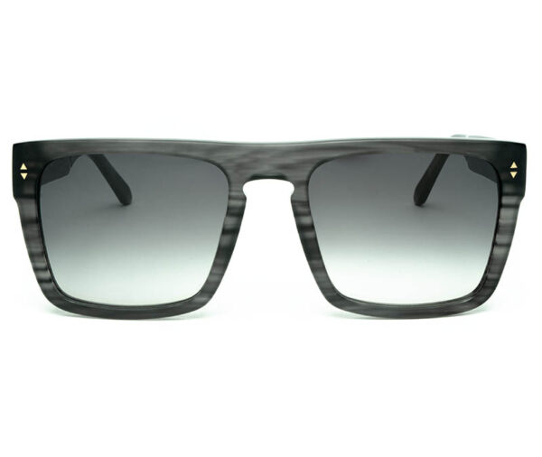sunglasses alexis amor men square shape matte grey stripe acetate gradient grey lenses antireflective coat uv protection