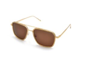 sunglasses funky buddha men women unisex aviator shape gold metallic frame brown polarized lenses uv protection