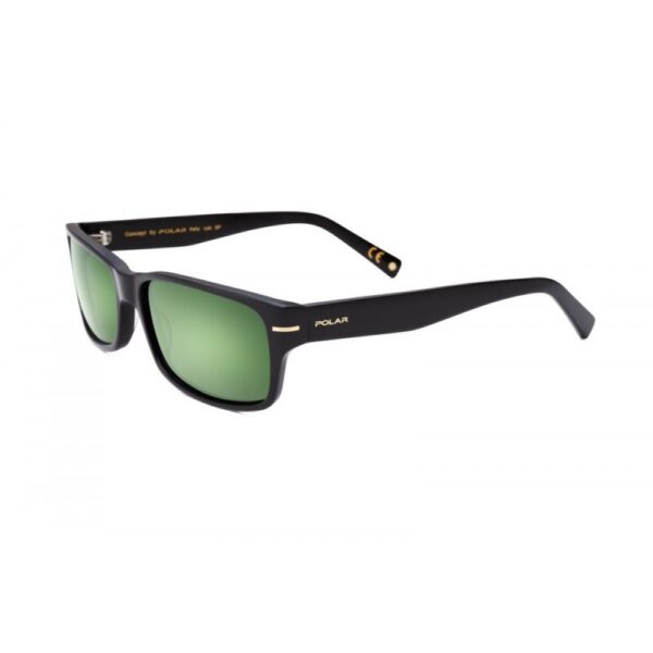 sunglasses polar men rectangular shape black acetate green lenses (g15) super polarized uv protection