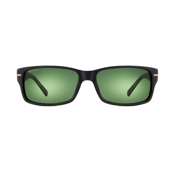 sunglasses polar men rectangular shape black acetate green lenses (g15) super polarized uv protection