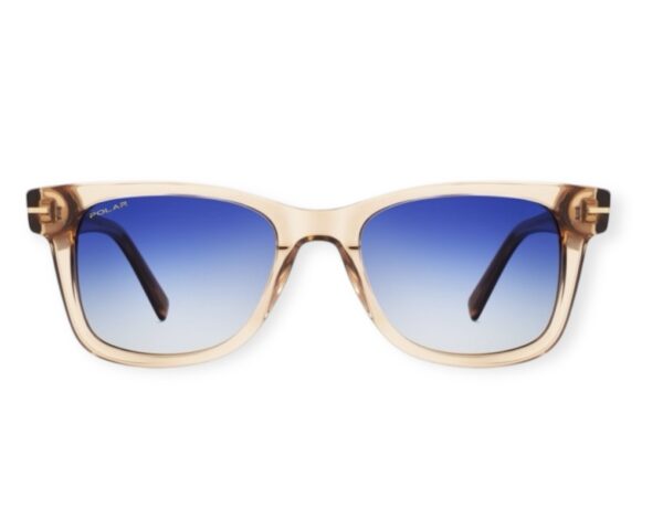 sunglasses polar men square shape crystal beige acetate gradient blue super polarized lenses uv protection
