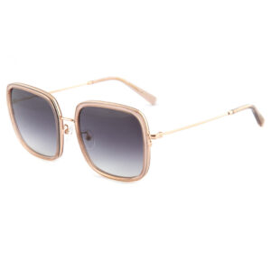 sunglasses bluesky women square shape metallic frame crystal beige acetate gradient grey lenses uv protection