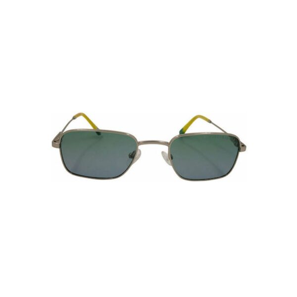 sunglasses funky buddha men women unisex rectangular shape silver metallic frame polarized green lenses uv protection