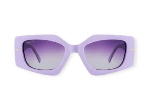 sunglasses polar women polygonal shape purple acetate gradient superpolarized grey lenses uv protection