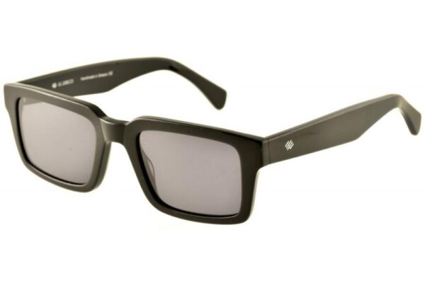sunglasses el greco men square shape black acetate grey lenses uv protection