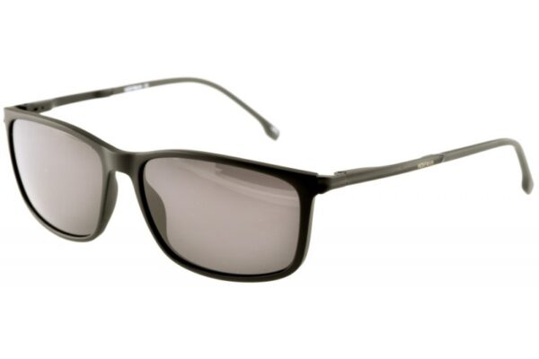 sunglasses hoffman men square shape black acetate black metallic temples polarized grey lenses antireflective coat uv protection