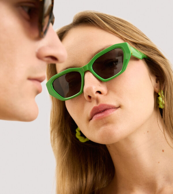 sunglasses woodys barcelona women butterfly shape green acetate grey lenses by carl zeiss uv protection