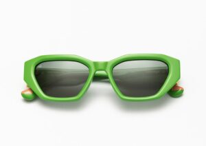 sunglasses woodys barcelona women butterfly shape green acetate grey lenses by carl zeiss uv protection