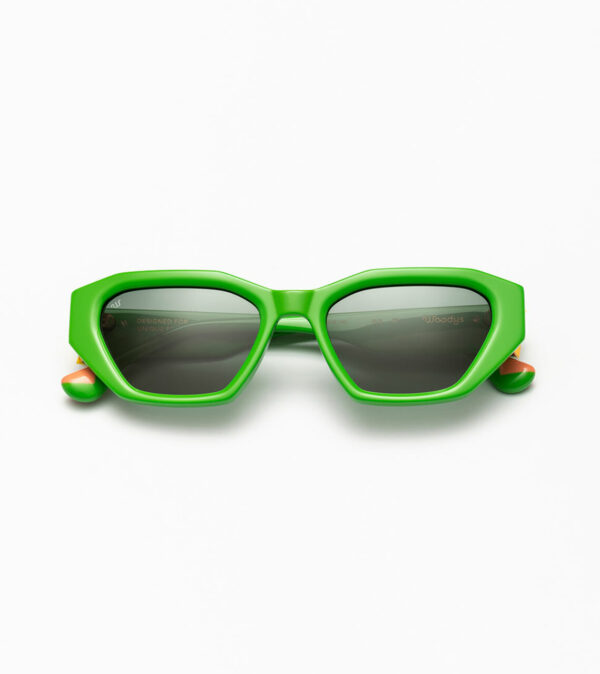 sunglasses woodys barcelona women butterfly shape green acetate grey lenses by carl zeiss uv protection