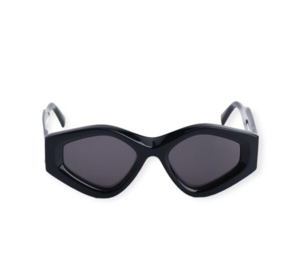 sunglasses zeus dione women polygonal shape black acetate grey lenses by zeiss uv protection
