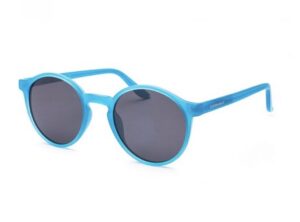 sunglasses quebramar kids boys round shape blue plastic frame grey polarized lenses uv protection