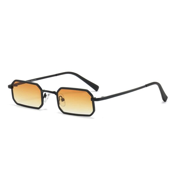 sunglasses johnocera men women unisex rectangular shape black metallic frame gradient orange polarized lenses uv protection