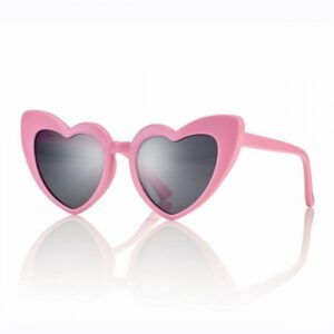 sunglasses centrostyle kids girls heart shape pink plastic frame grey lenses uv protection