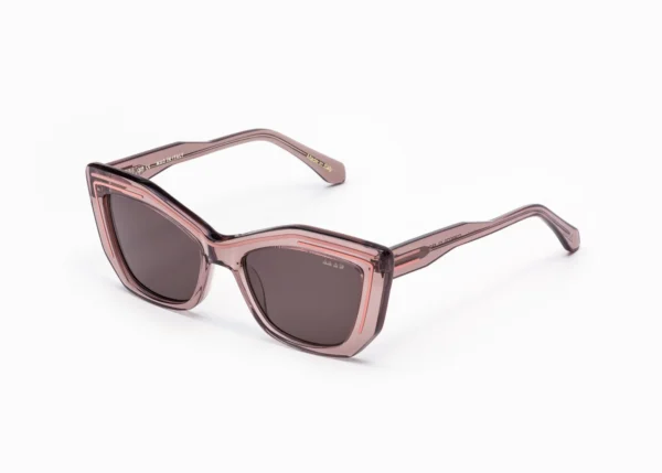 sunglasses mad in italy women butterfly shape crystal brown acetate pink details grey lenses uv protection