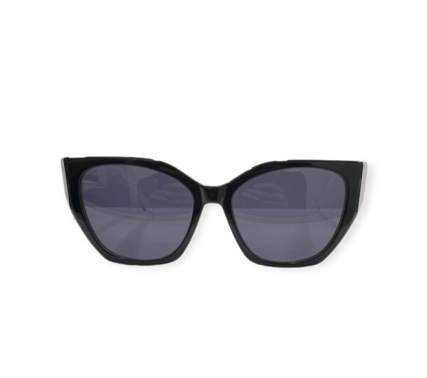 sunglasses bluesky women butterfly shape black acetate white temples grey lenses uv protection