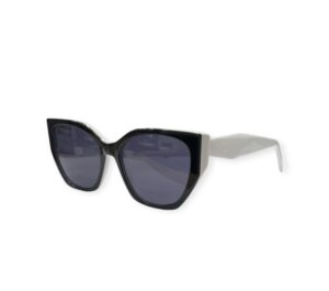 sunglasses bluesky women butterfly shape black acetate white temples grey lenses uv protection