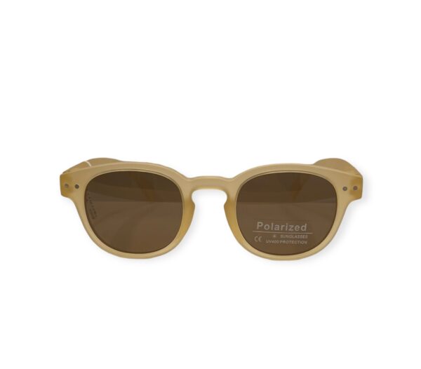 sunglasses cavallieri kids round shape beige plastic frame brown polarized lenses uv protection