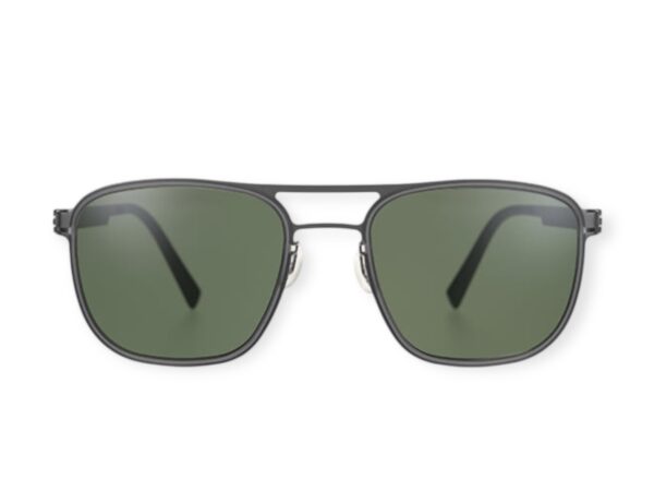 sunglasses vycoz men women unisex aviator shape matte grey ultralight handmade screwless metallic frame green lenses antireflective coat uv protection