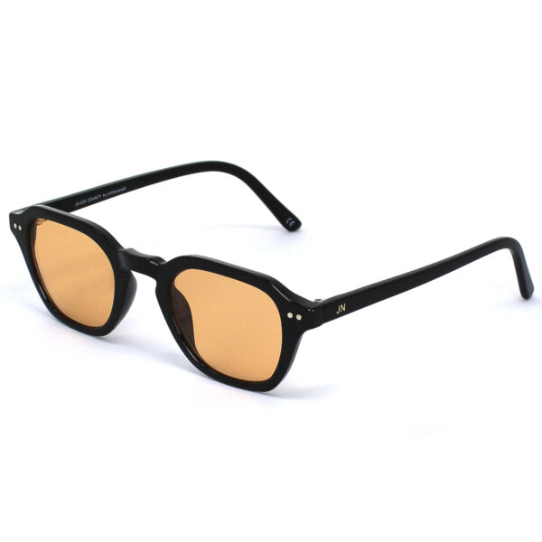 sunglasses johnocera men women unisex square shape black acetate orange polarized lenses uv protection