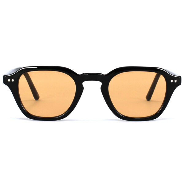 sunglasses johnocera men women unisex square shape black acetate orange polarized lenses uv protection