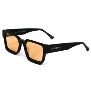 sunglasses johnocera men women unisex square shape black acetate orange polarized lenses uv protection